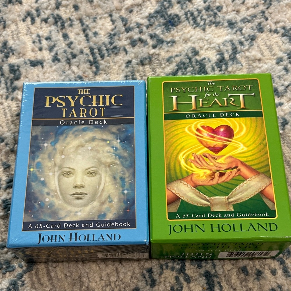 Psychic Tarot and Heart Oracle Deck Set - Blue and Green